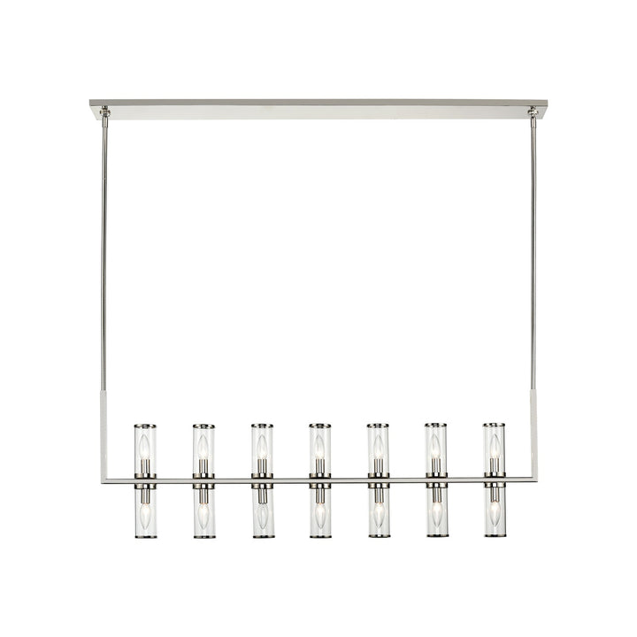 Alora Canada - LP309077PNCG - 14 Light Island Pendant - Revolve - Clear Glass/Polished Nickel
