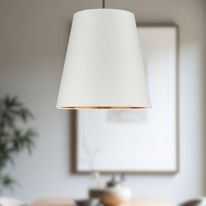 Alora Canada - PD311025UBWG - Three Light Pendant - Calor - Urban Bronze/White Linen With Gold Parchment