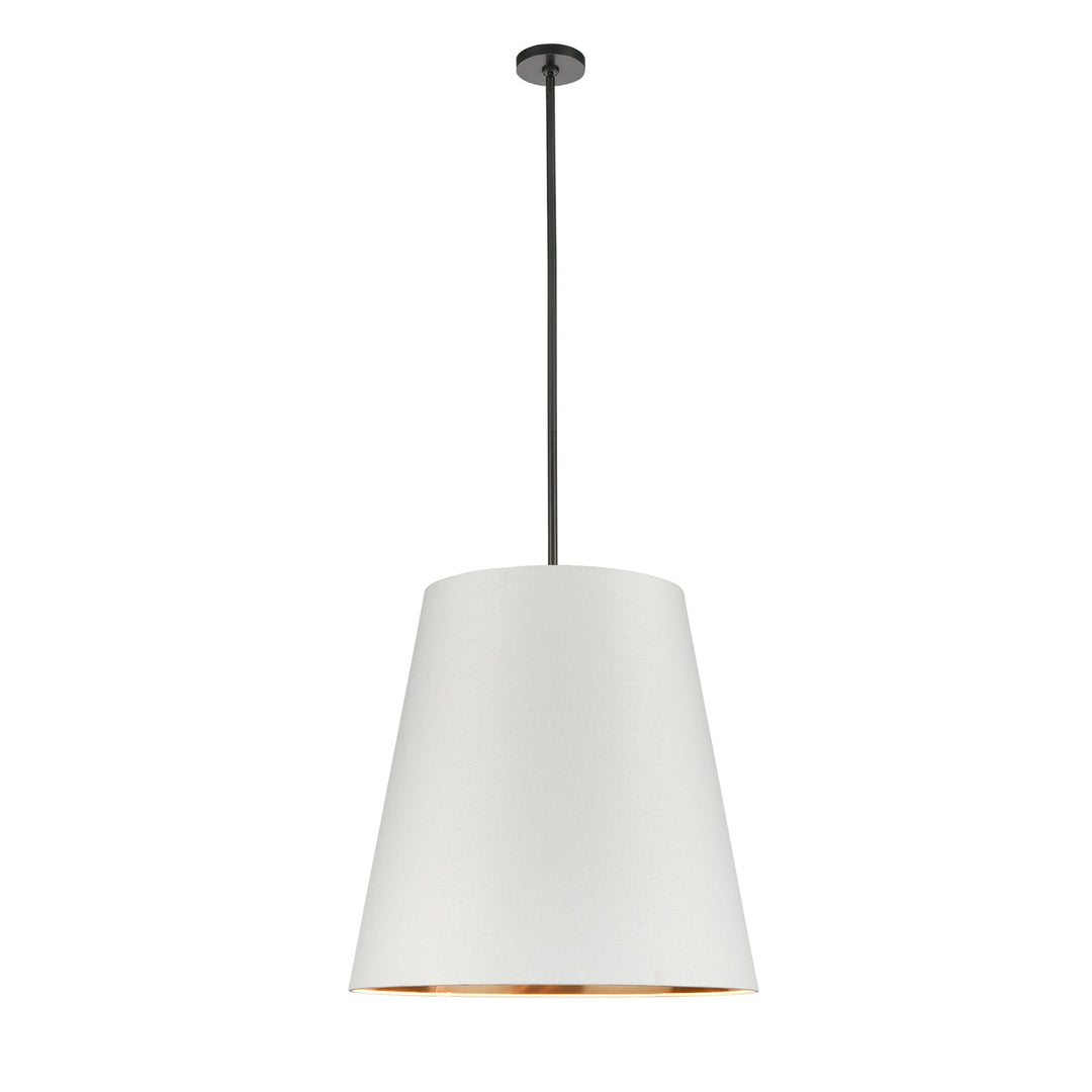 Alora Canada - PD311025UBWG - Three Light Pendant - Calor - Urban Bronze/White Linen With Gold Parchment