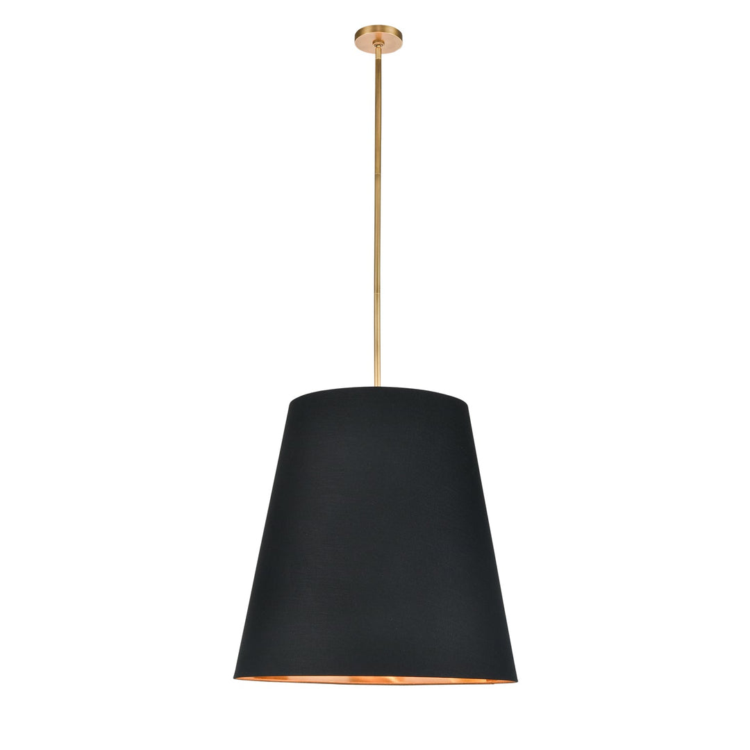 Alora Canada - PD311025VBBG - Three Light Pendant - Calor - Black Linen With Gold Parchment/Vintage Brass
