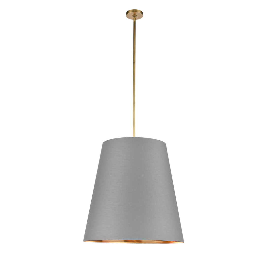 Alora Canada - PD311025VBGG - Three Light Pendant - Calor - Gray Linen With Gold Parchment/Vintage Brass