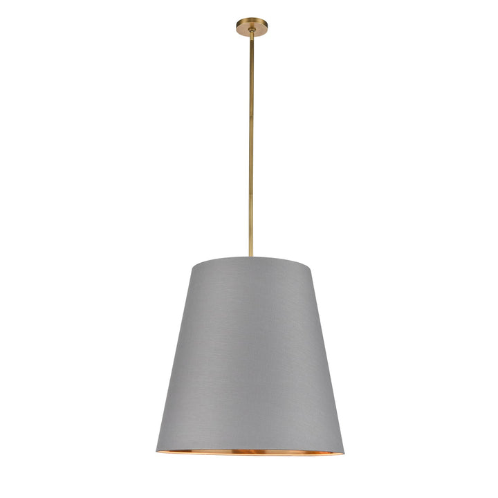 Alora Canada - PD311025VBGG - Three Light Pendant - Calor - Gray Linen With Gold Parchment/Vintage Brass