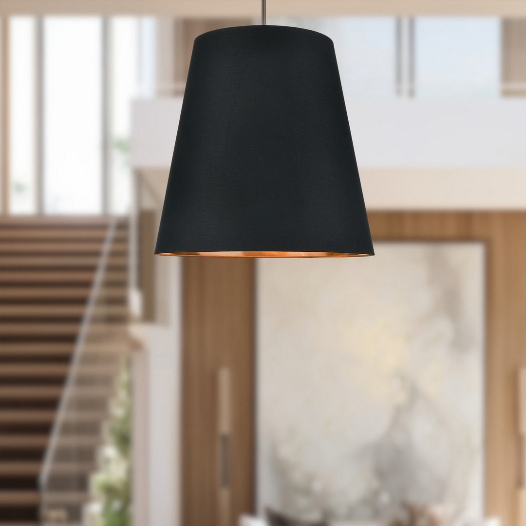 Alora Canada - PD311030UBBG - Three Light Pendant - Calor - Urban Bronze/Black Linen With Gold Parchment
