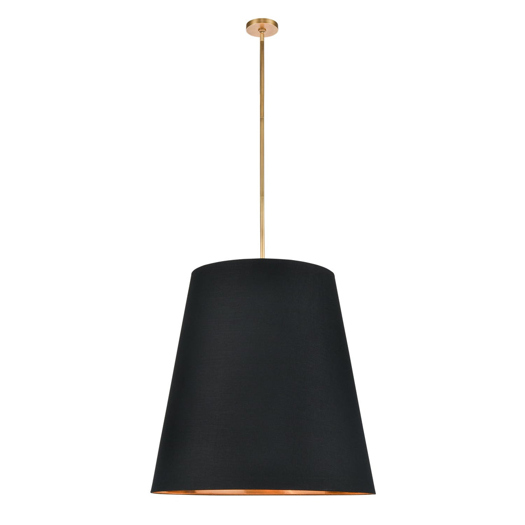 Alora Canada - PD311030VBBG - Three Light Pendant - Calor - Vintage Brass/Black Linen With Gold Parchment