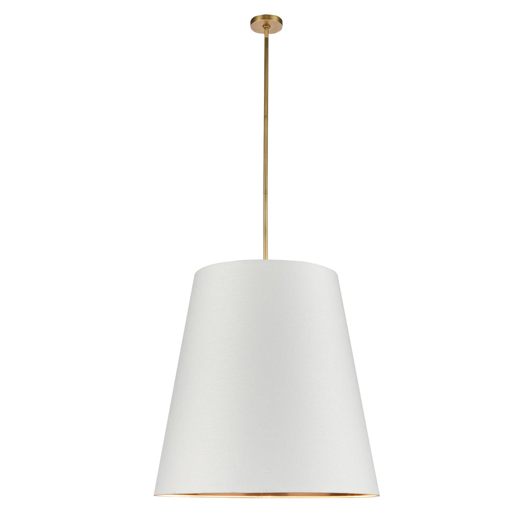 Alora Canada - PD311030VBWG - Three Light Pendant - Calor - Vintage Brass/White Linen With Gold Parchment