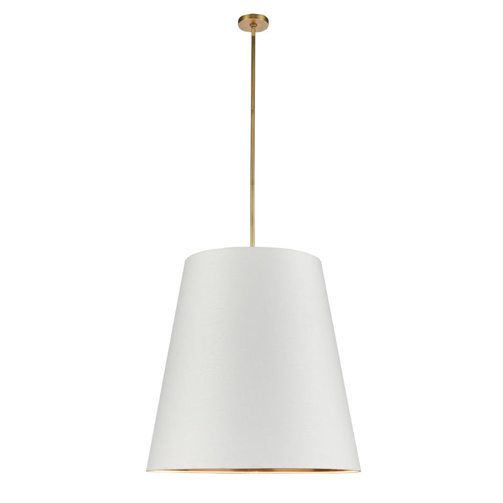 Alora Canada - PD311030VBWG - Three Light Pendant - Calor - Vintage Brass/White Linen With Gold Parchment