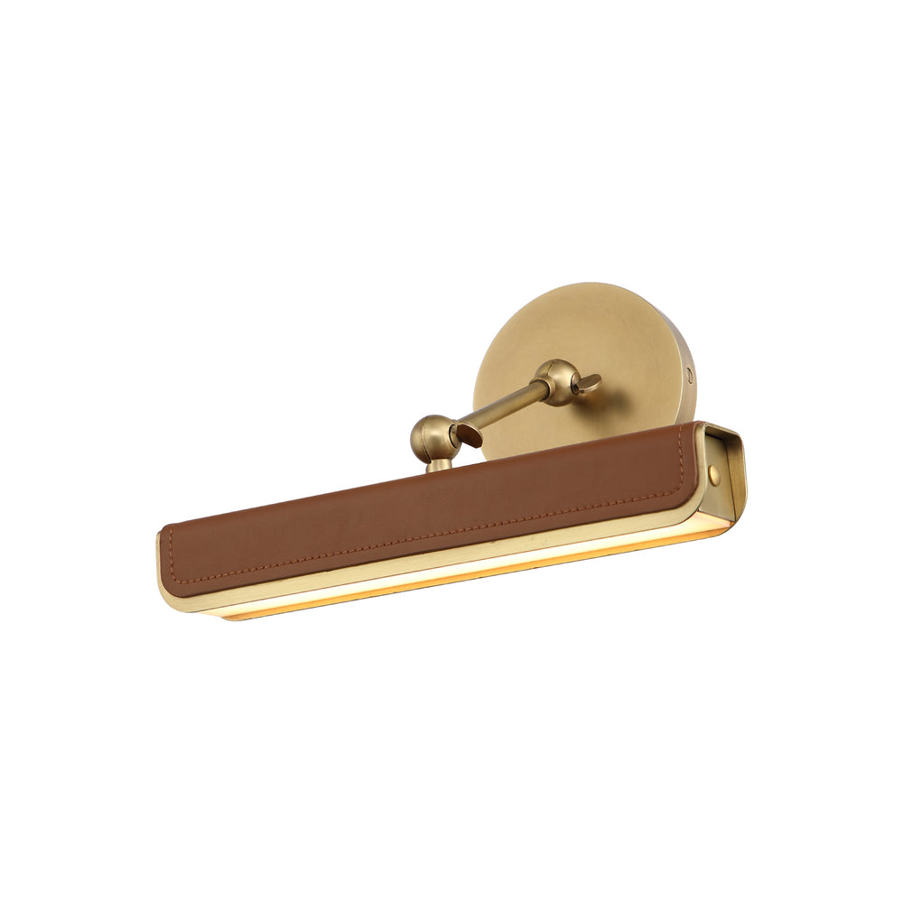 Alora Canada - PL307912VBCL - LED Wall Sconce - Valise Picture - Vintage Brass/Cognac Leather