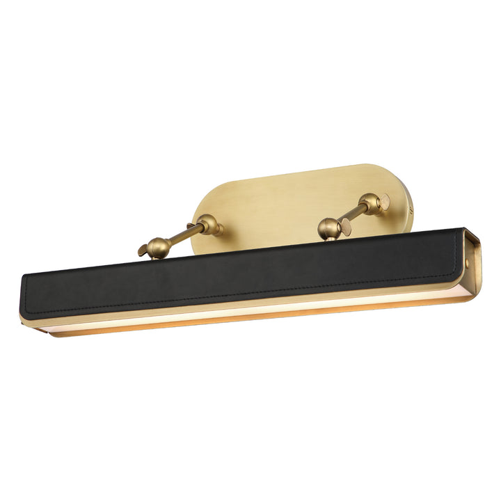 Alora Canada - PL307919VBTL - LED Wall Sconce - Valise Picture - Vintage Brass/Tuxedo Leather