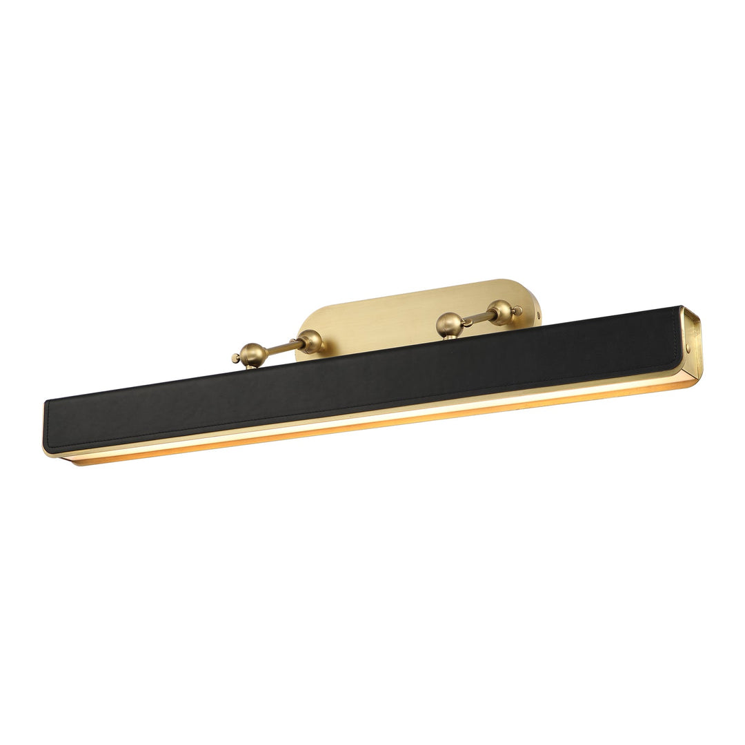 Valise Picture LED Wall Sconce in Vintage Brass/Tuxedo Leather Alora Canada