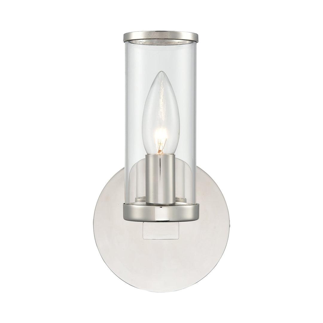 Revolve One Light Wall Sconce in Clear Glass/Polished Nickel Alora Canada