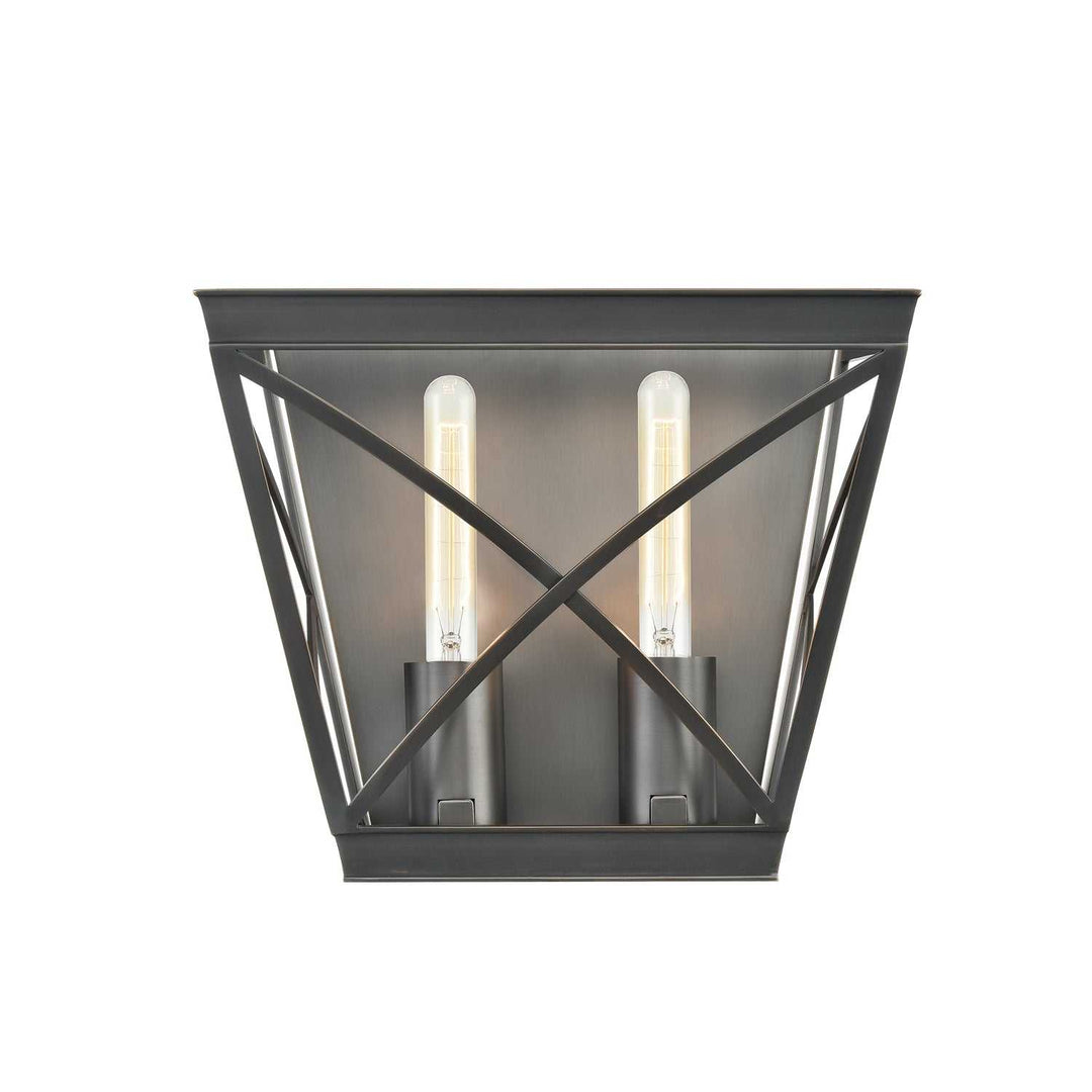 Lattice Two Light Bathroom Fixture in Urban Bronze Alora Canada