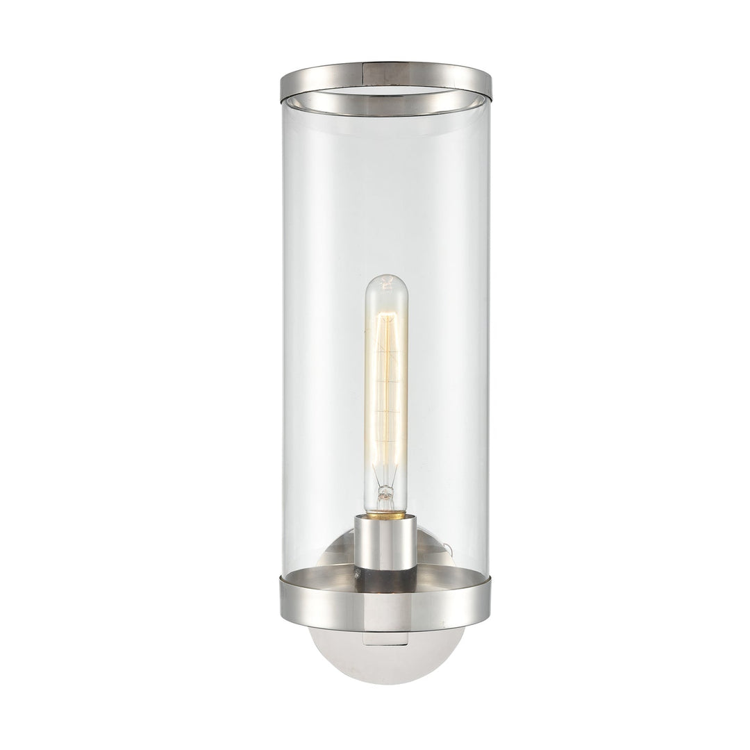 Revolve II One Light Bathroom Fixture in Clear Glass/Polished Nickel Alora Canada