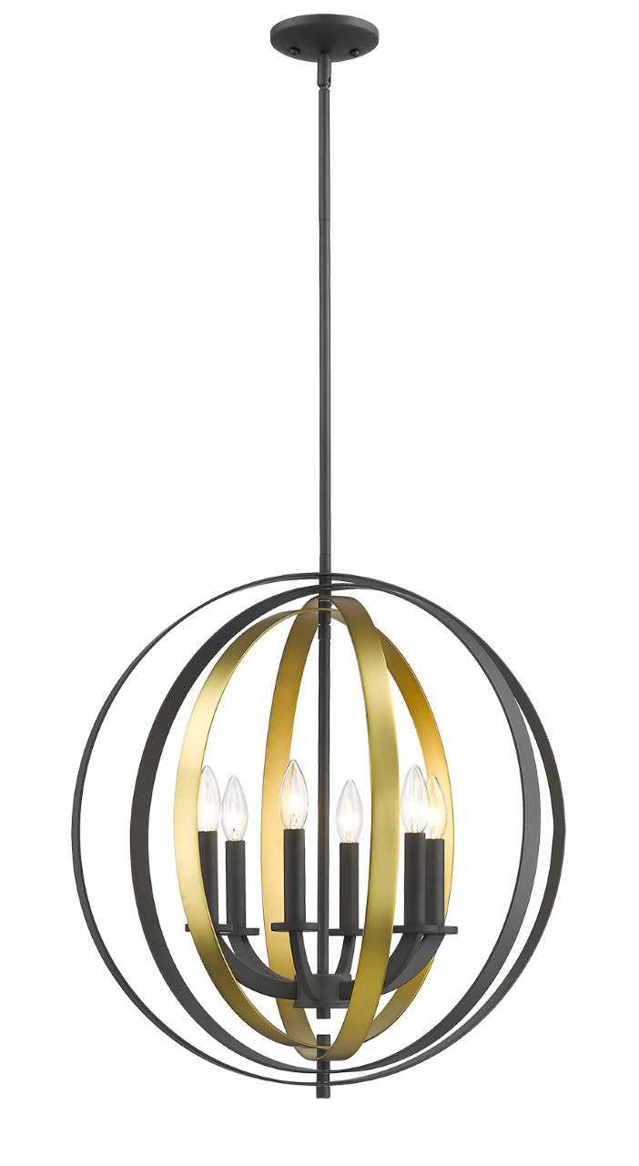 Pellet 6-Light Two Toned Globe Chandelier By Mirage Lighting Mirage Lighting