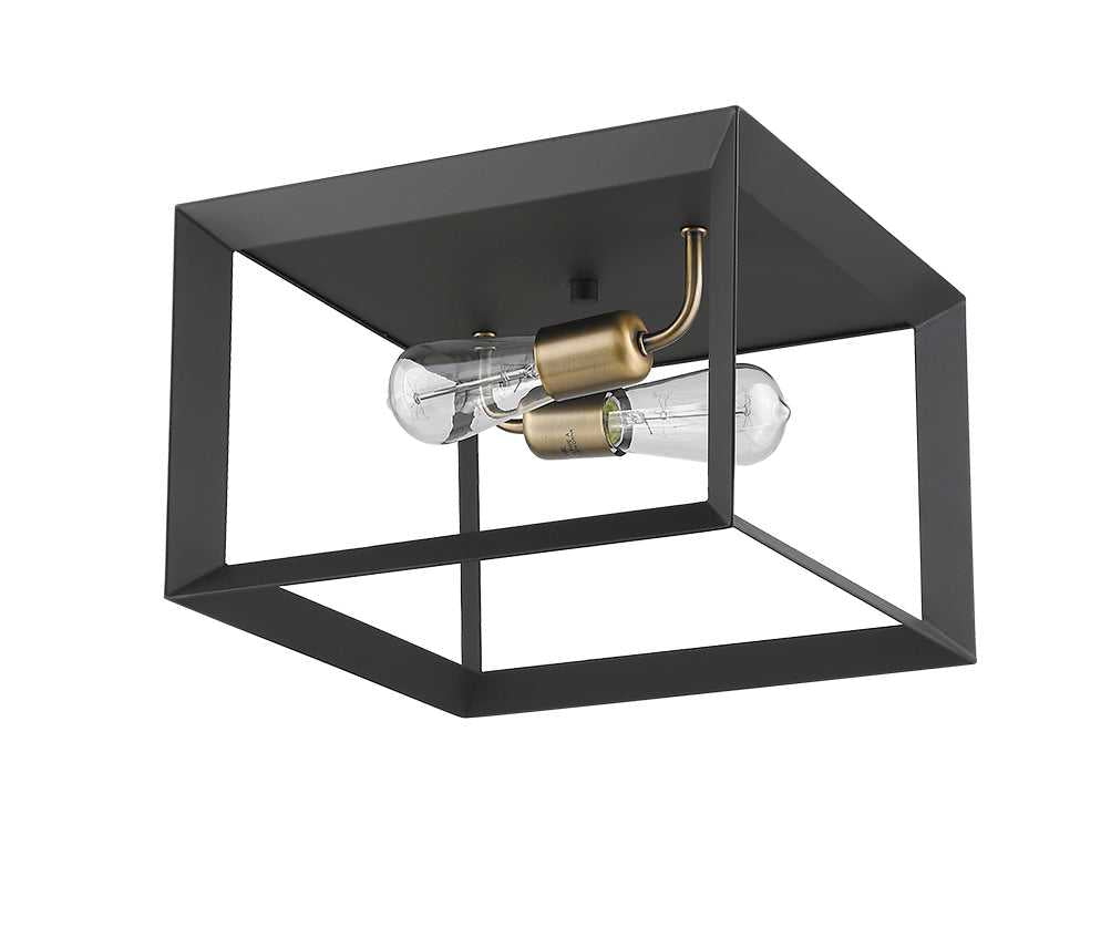 Lipa 2-Light Black & Nickel Flush Mount By Mirage Lighting Mirage Lighting Group