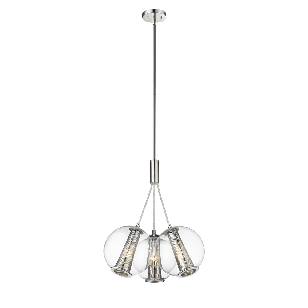 Cone 3-Light Pendant Polished Nickel Mirage Lighting Group