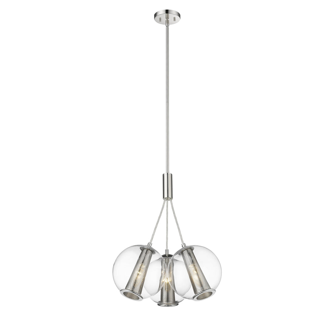 Cone 3-Light Pendant Polished Nickel Mirage Lighting Group