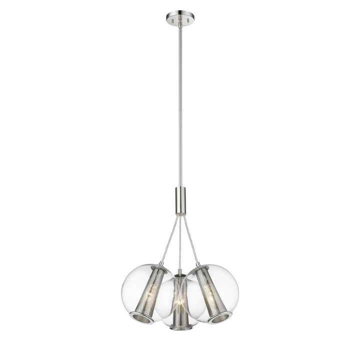 Cone 3-Light Pendant Polished Nickel Mirage Lighting Group