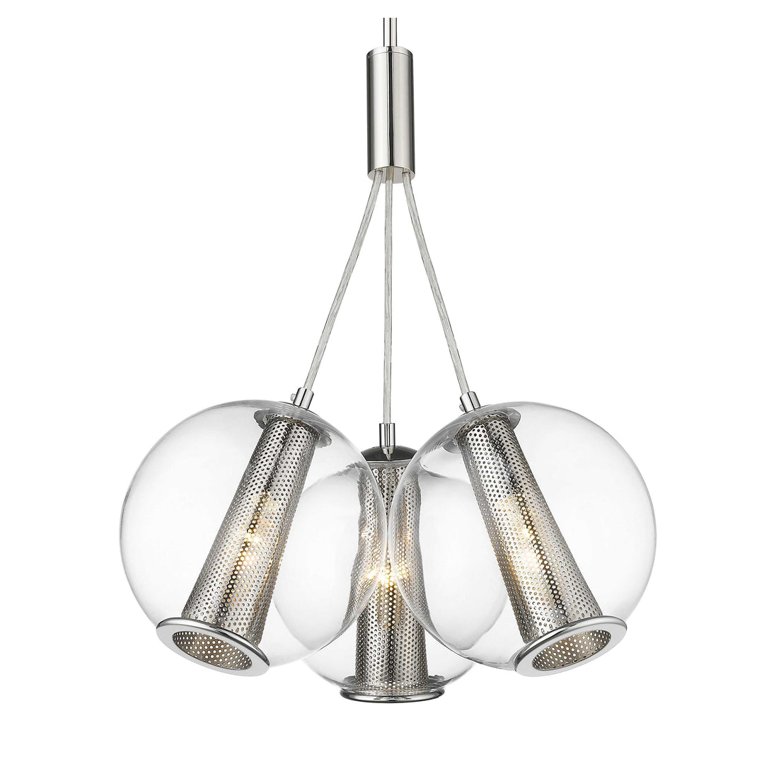 Cone 3-Light Pendant Polished Nickel Mirage Lighting Group