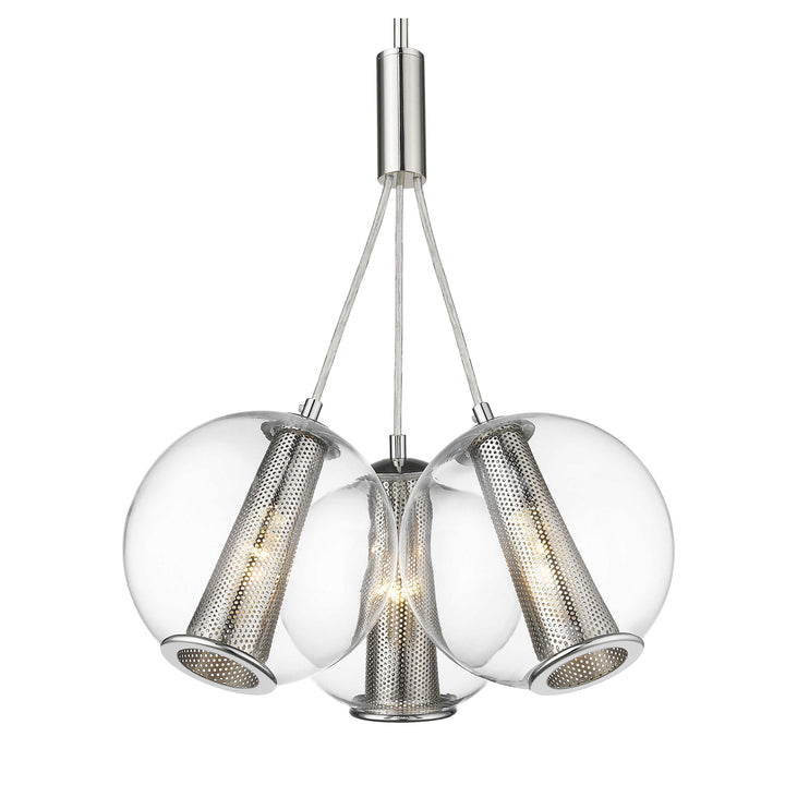 Cone 3-Light Pendant Polished Nickel Mirage Lighting Group