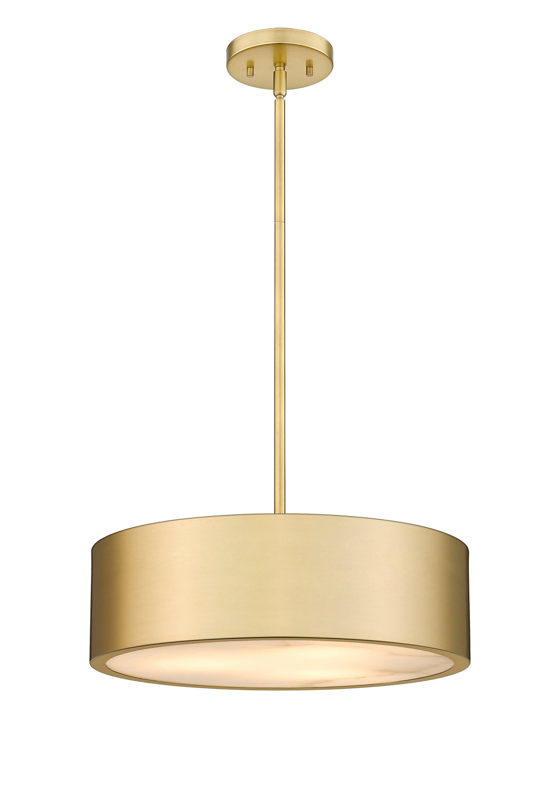 Piston 3-Light Polished Nickel Pendant Spanish Alabaster Stone Diffuser Modition Lighting