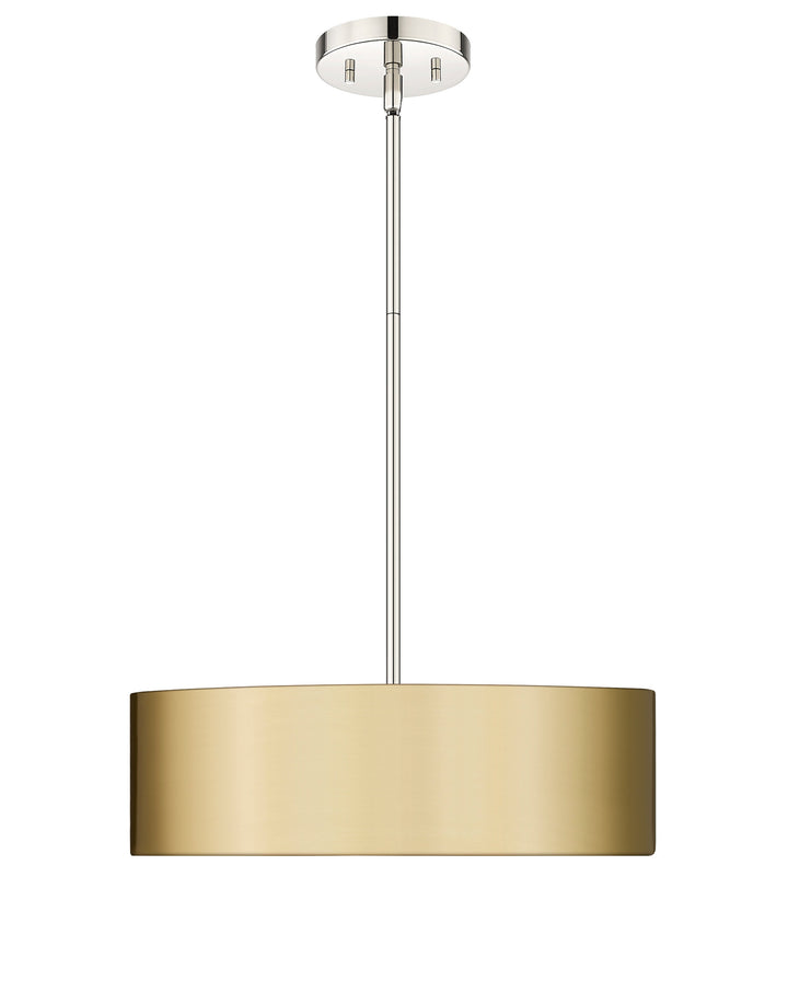 Piston 3-Light Polished Nickel Pendant Spanish Alabaster Stone Diffuser Modition Lighting