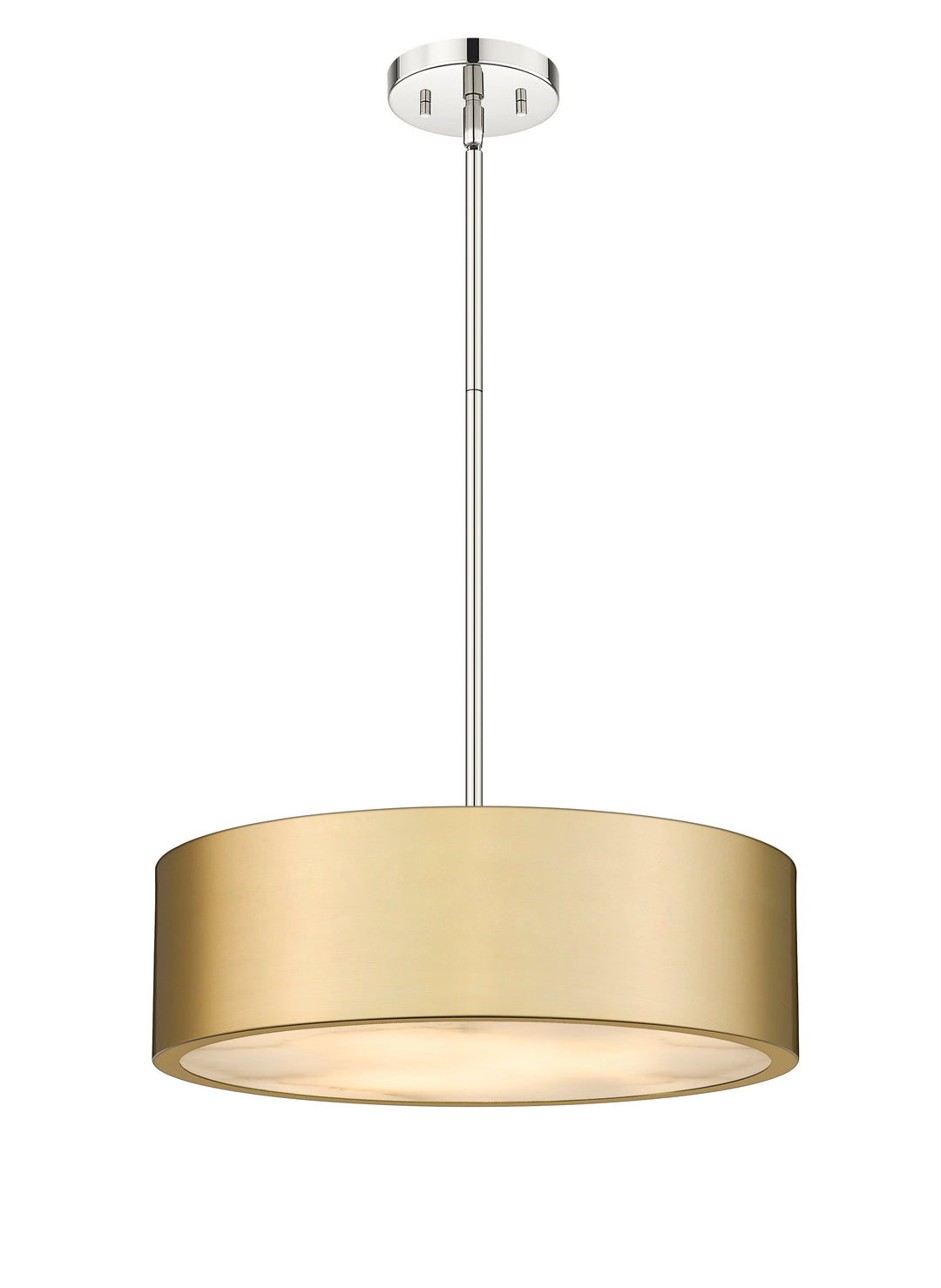 Piston 3-Light Polished Nickel Pendant Spanish Alabaster Stone Diffuser Modition Lighting