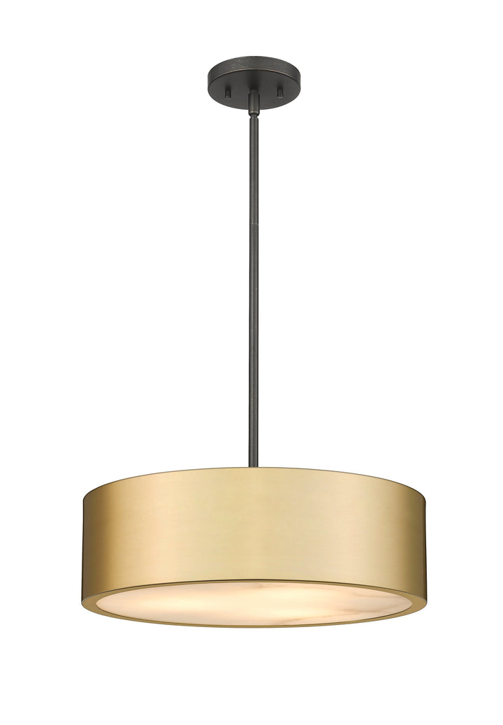Piston 3-Light Polished Nickel Pendant Spanish Alabaster Stone Diffuser Modition Lighting