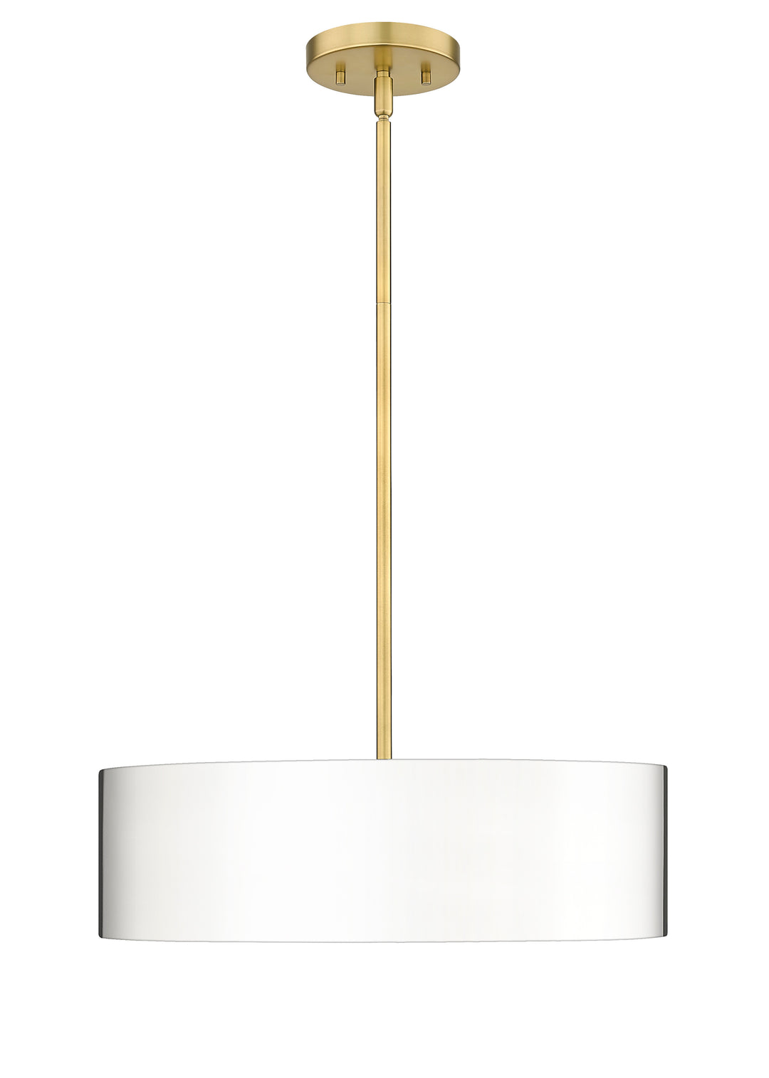 Piston 3-Light Polished Nickel Pendant Spanish Alabaster Stone Diffuser