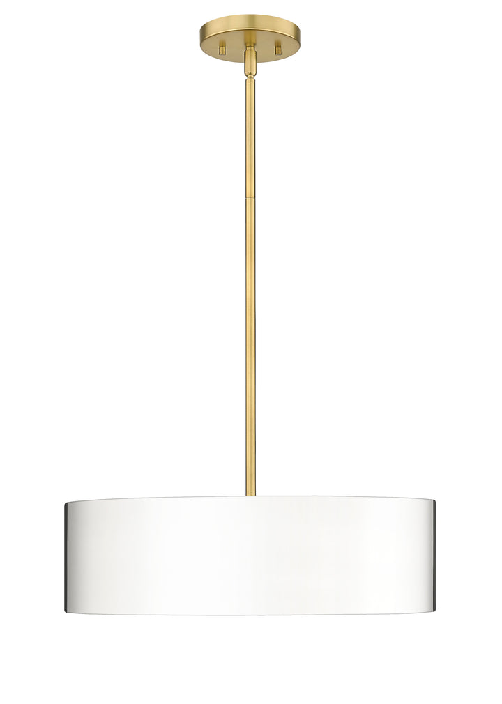 Piston 3-Light Polished Nickel Pendant Spanish Alabaster Stone Diffuser
