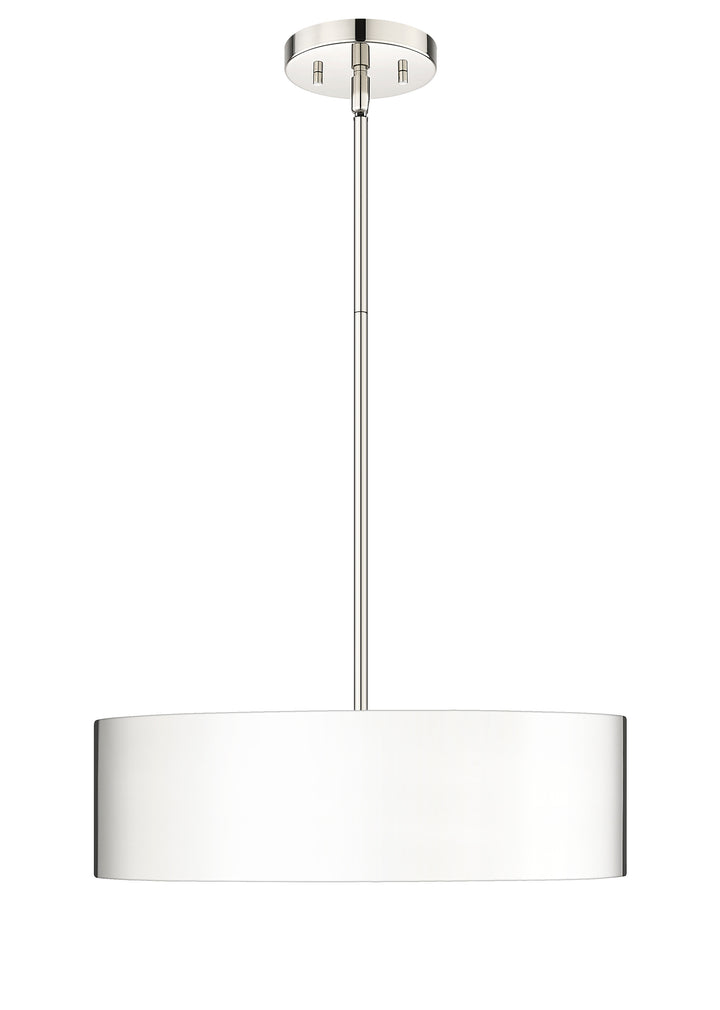 Piston 3-Light Polished Nickel Pendant Spanish Alabaster Stone Diffuser