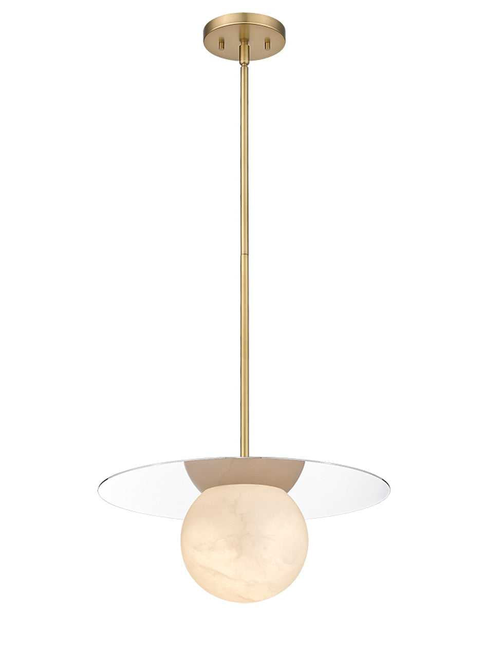 Moon Disk 1-Light Oxidized Aged Gold Carved Alabaster Pendant By Modition (Copy) Modition Lighting