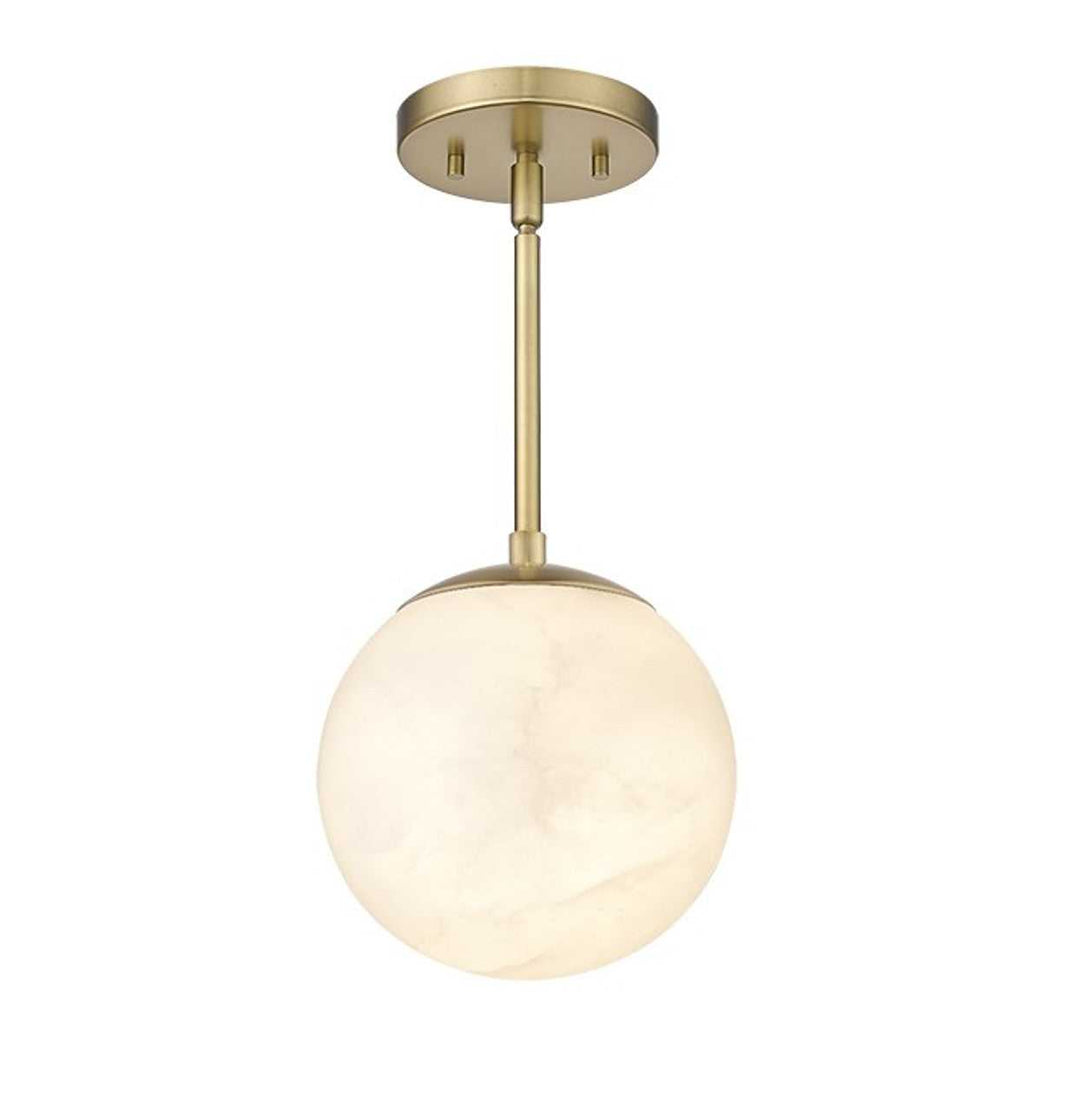 Moon 1-Light Hand Carved Alabaster Pendant By Modition Lighting Modition Lighting