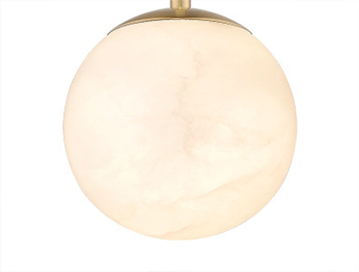 Moon Disk 1-Light White Carved Alabaster Pendant By Modition