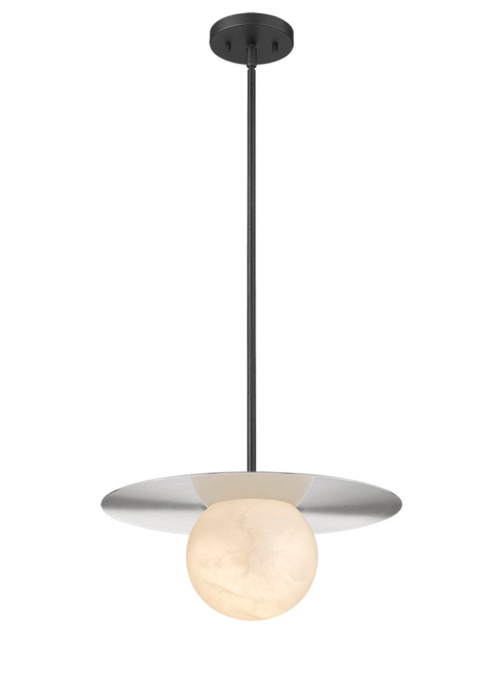 Moon Disk 1-Light Black Carved Alabaster Pendant By Modition (Copy) Modition Lighting