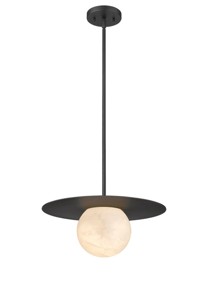 Moon Disk 1-Light Black Carved Alabaster Pendant By Modition (Copy) Modition Lighting