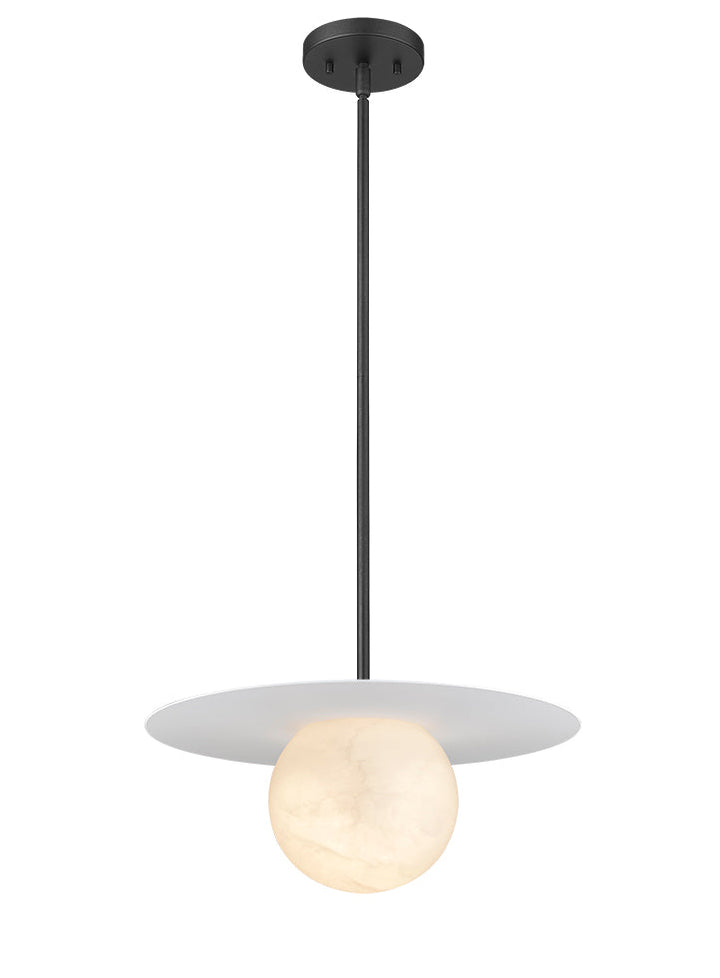 Moon Disk 1-Light Black Carved Alabaster Pendant By Modition (Copy) Modition Lighting