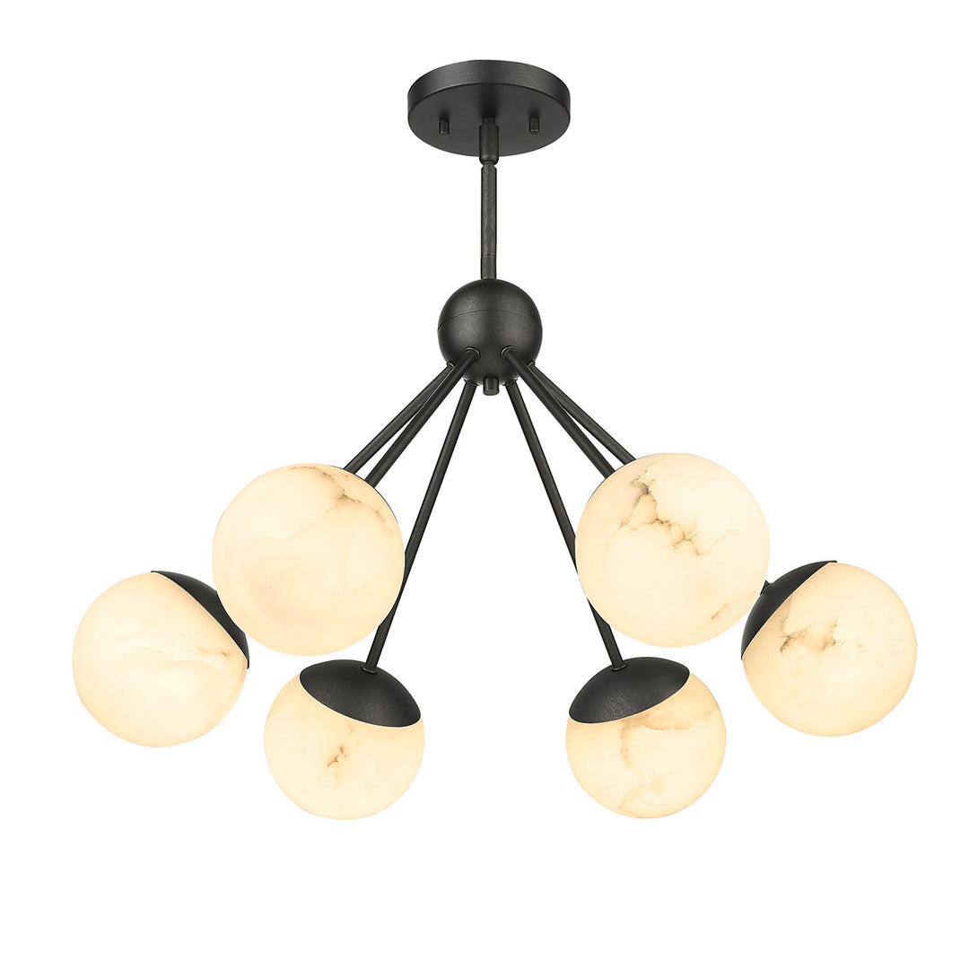 Amelia 6-Light Pendant Featuring Hand Carved Alabaster By Modition Lighting - available from The Lighting Shoppe, trusted by Canadian homeowners