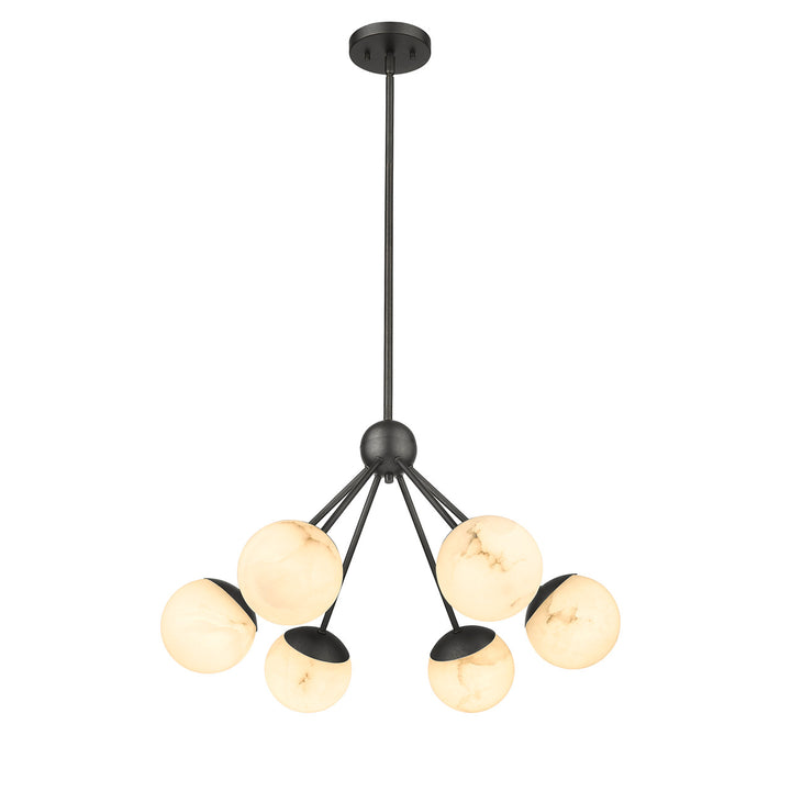 Amelia 6-Light Pendant Featuring Hand Carved Alabaster By Modition Lighting