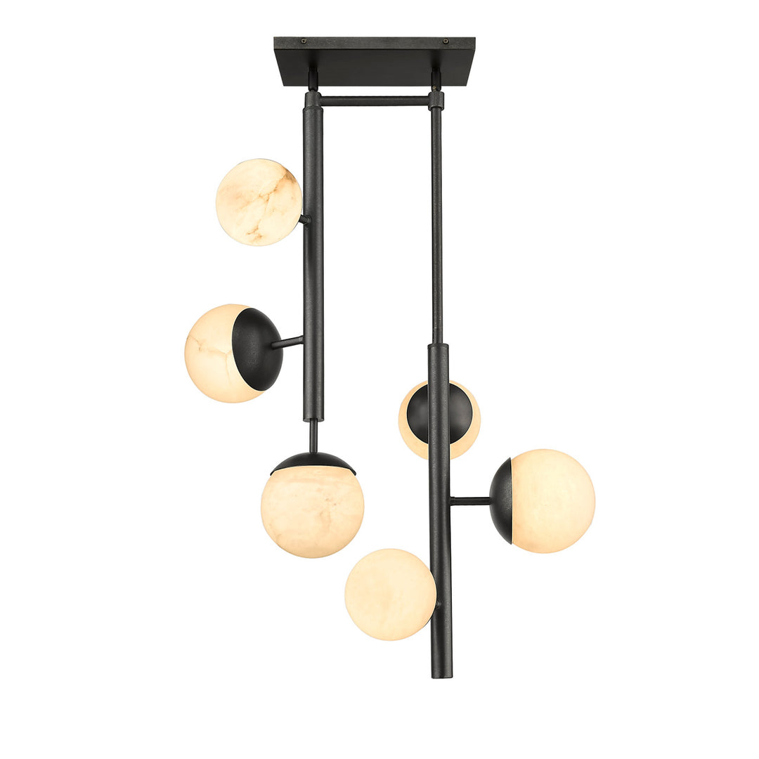 Amelia 6-Light Hand Carved Alabaster Chandelier By Modition Lighting