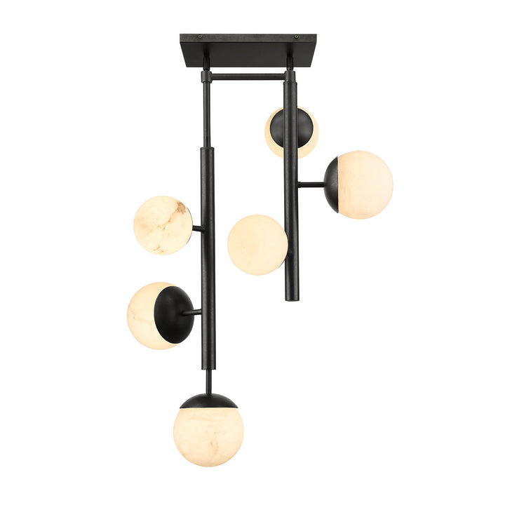 Amelia 6-Light Hand Carved Alabaster Chandelier By Modition Lighting