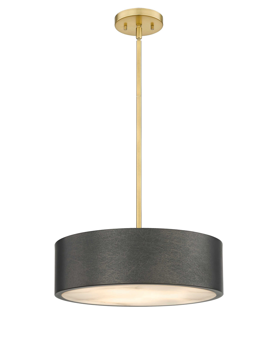 Piston 3-Light Gold Pendant Spanish Alabaster Stone Diffuser Modition Lighting