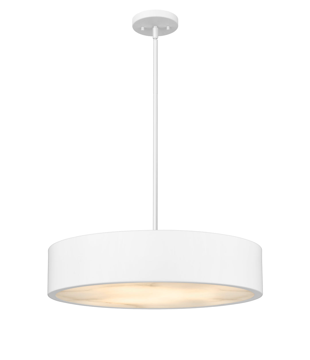 Piston 5-Light Polished Nickel Pendant Spanish Alabaster Stone Diffuser Modition Lighting