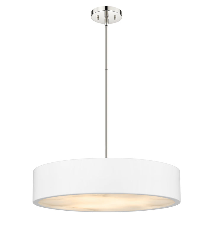 Piston 5-Light Polished Nickel Pendant Spanish Alabaster Stone Diffuser Modition Lighting
