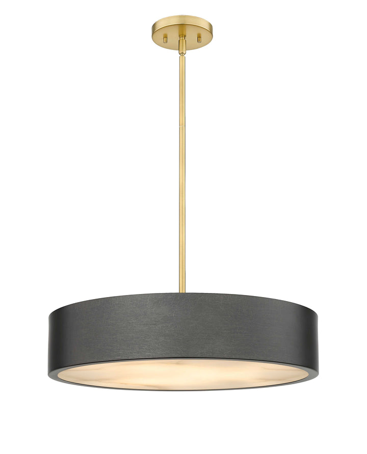 Piston 5-Light Black Pendant Spanish Alabaster Stone Diffuser Modition Lighting