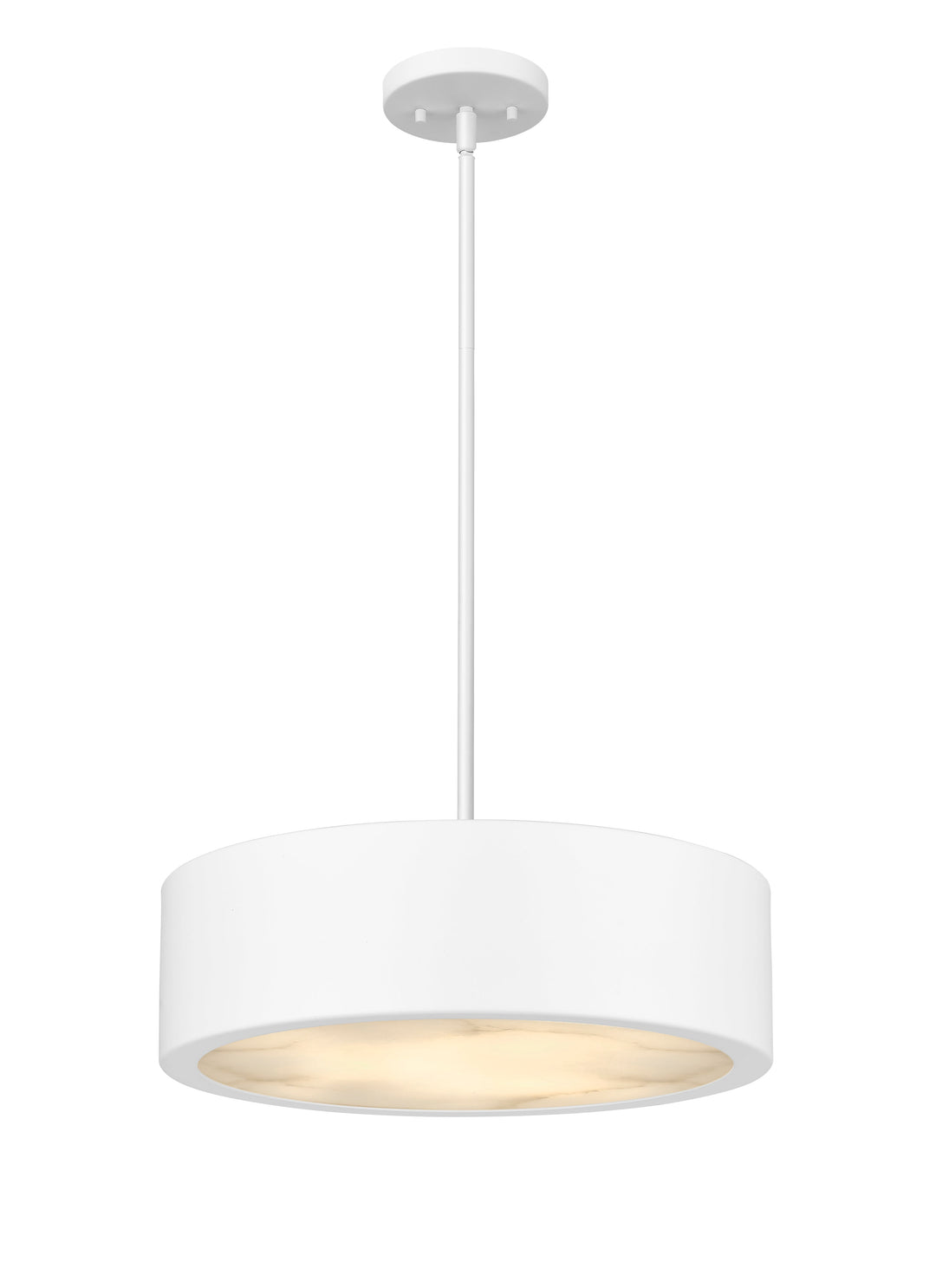 Piston 3-Light Flat White Pendant Spanish Alabaster Stone Diffuser Modition Lighting