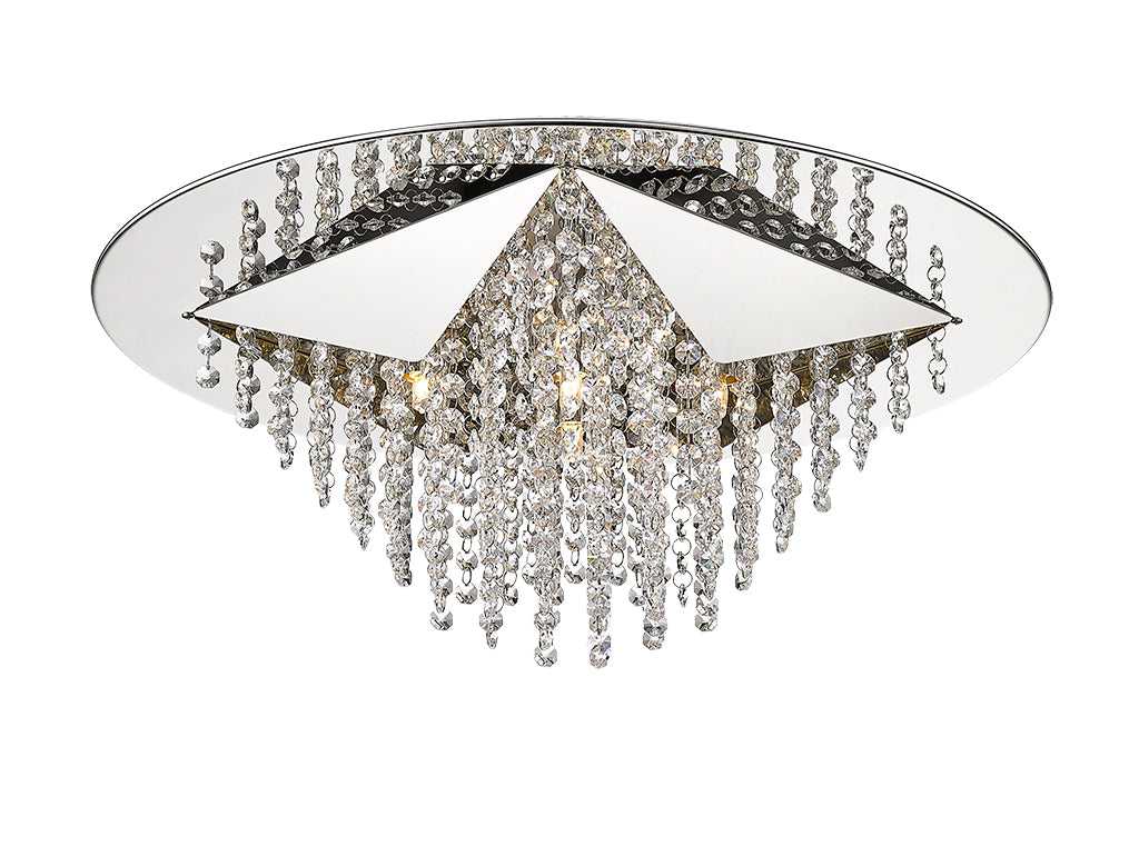 Wave 5-Light 23" Crystal Flush Mount Modition Lighting