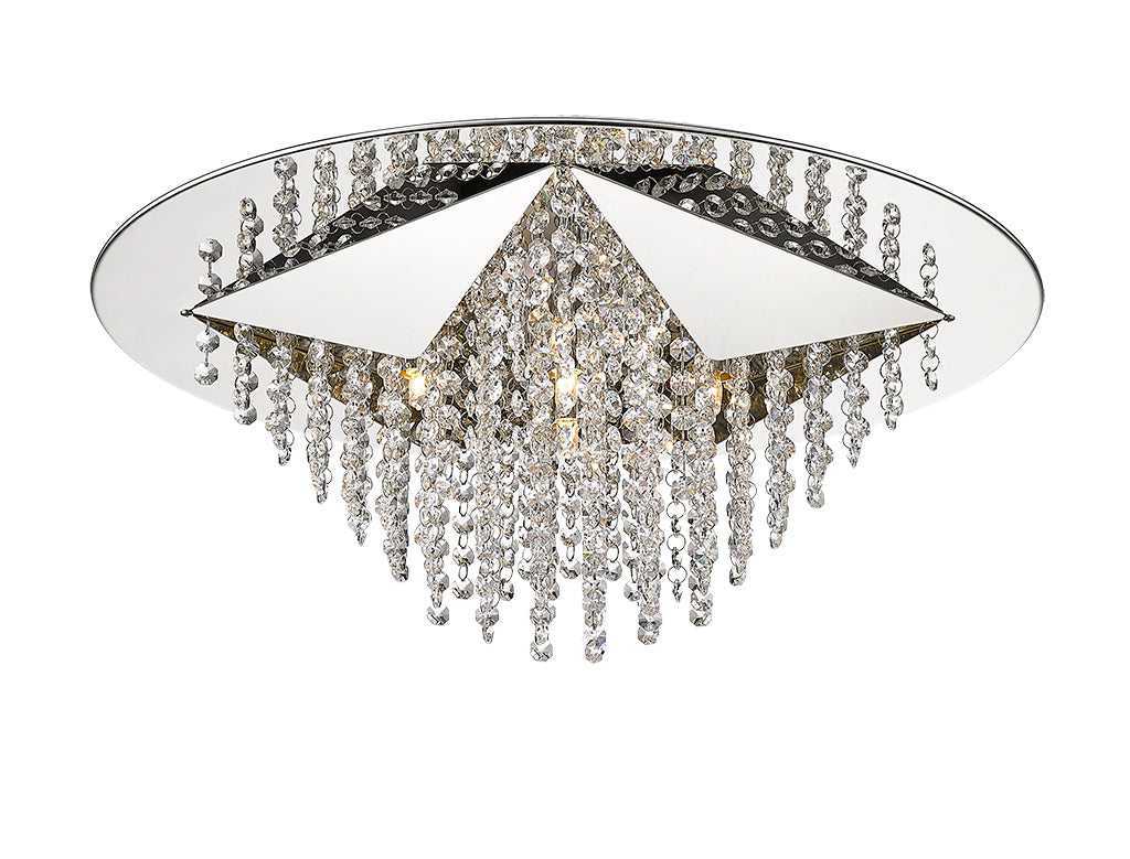 Wave 5-Light 23" Crystal Flush Mount Mirage Lighting Group