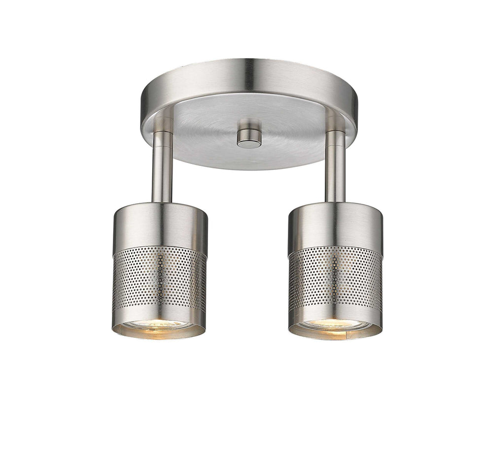 Peek Two Light Flush-Mount Track in Brushed Nickel Mirage Lighting