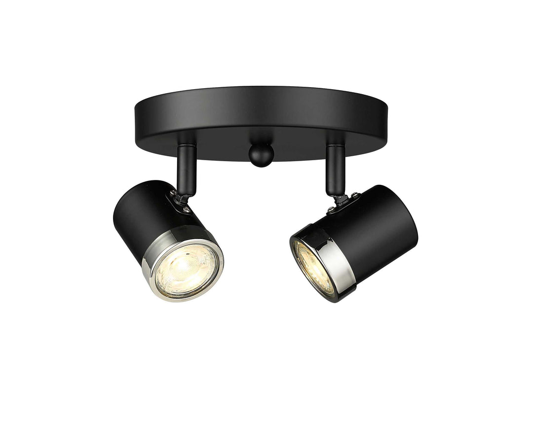 Spot-On Two Light Multi-Finish Flush Mount Black Mirage Lighting