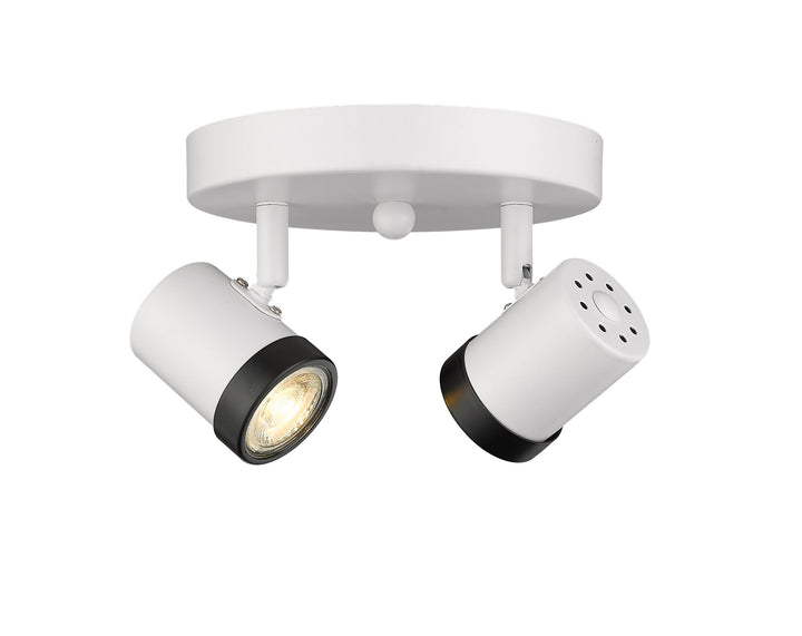 Spot-On Two Light Multi-Finish Flush Mount White Mirage Lighting